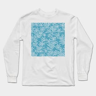 Vintage Tropical Jungle / Sea Blue Shades Long Sleeve T-Shirt